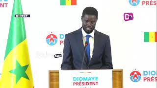 Regardez la déclaration de Bassirou Diomaye le nouveau président du Sénégal en intégralité [upl. by Ardena]