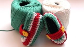 Crochet Toffee Apple Baby Booties by Crochet Hooks You [upl. by Furlani]