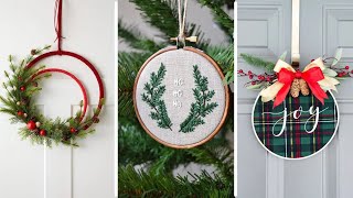 Charming Embroidery Hoop Christmas Wreaths and Ornaments to Spark Holiday Joy [upl. by Mcgee192]