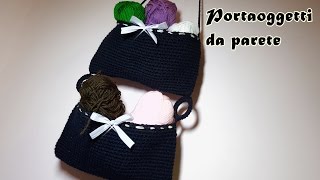 Portaoggetti da parete alluncinetto  progetto home decor  Crochet tutorial easy  facile [upl. by Ostraw147]