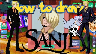 HOW TO DRAW SANJI  STARVING ARTIST  ROBLOX [upl. by Eiuol127]