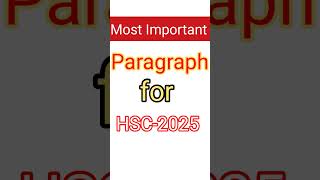 Paragraph suggestion hsc 2025 Importantparagraph shorts hscsuggestion [upl. by Rotkiv609]