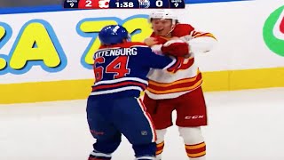 Connor Clattenburg Henry Mews Fight  Edmonton Oilers vs Calgary Flames 2024 NHL Highlights [upl. by Spiegleman]