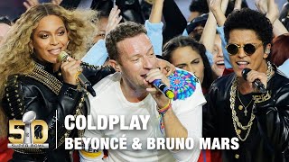 Coldplays FULL Pepsi Super Bowl 50 Halftime Show feat Beyoncé amp Bruno Mars  NFL [upl. by Dyanne]