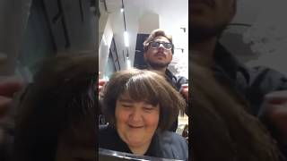 Andy Milonakis reaction to his haircut is sending me 😭 andymilonakis haircut hairdresser fyp [upl. by Neroc]