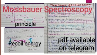 Mossbauer Spectroscopy defination complete notes spectroscopy chemistryviral chemistry [upl. by Miner]