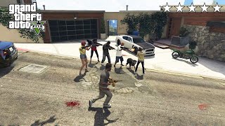 GTA 5  Franklin’s Hood Friends Go To His New House  Five Star Cop Battle [upl. by Eba767]