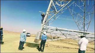 Barbed Wire fencing Installation 380 KV Tower [upl. by Brothers]