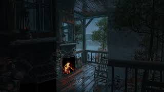 Relax In The Lakeside Porch On Rainy Day rain fire relaxingsounds thewhiteroom [upl. by Killion]