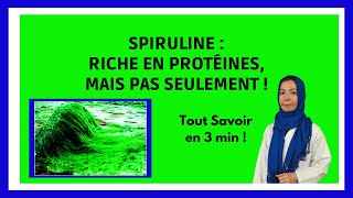 SPIRULINE  Bienfaits Utilisations Contreindications en 3 min [upl. by Lipman]