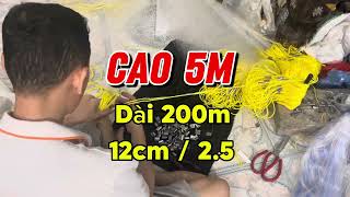 Lưới ĐƠN Một Màn Chingfa  Cao 5m x 200m 12cm  Cước 25  Thả Chìm  Dây Pô 72  Nặng Tổng 15kg [upl. by Suoivatra]