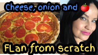 Sarahs UK Graveyard makes Cheese and Onion flan quiche traditional Oldham cooking home made [upl. by Tung567]