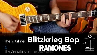 Blitzkrieg Bop RAMONES Acordes para guitarra cover [upl. by Tremaine703]