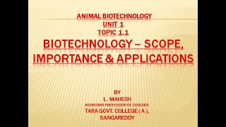 Introduction to Biotechnology Scope and applications [upl. by Anilatsyrc]