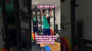 Weighted pull upstrouserspullupexerciserock [upl. by Drofnelg596]