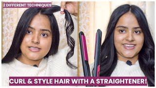 How To CURL HAIR WITH A STRAIGHTENERFLAT IRON 😍  Pilgrim Amazonian Range Scalp Scrub  Soni Mishra [upl. by Llednar378]