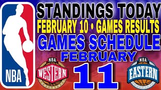 nba standings today February 10 2024  games results  games schedule February 11 2024 [upl. by Nibram]