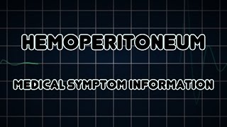 Hemoperitoneum Medical Symptom [upl. by Donny]