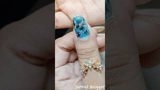 Easy Nailart💙🖤🌸 shorts jannatblogger nailart naildesign bhootfmemailstory bhoot [upl. by Hermine126]