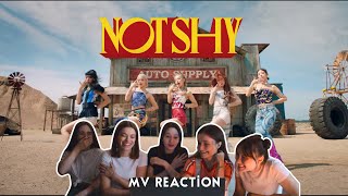 있지 ITZY  NOT SHY MV REACTION [upl. by Ydorb]