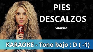 Pies descalzos  Shakira  Karaoke instrumental  Tono Bajo  1 [upl. by Parker]