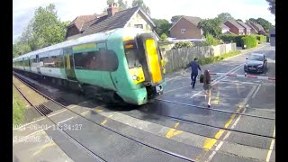 Heartstopping near misses at railway level crossings in CCTV released by Network Rail [upl. by Sej]