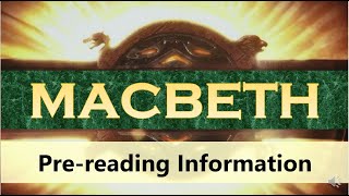 Macbeth Background and prereading information VCE English [upl. by Narahs]