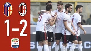 Highlights Bologna 12 AC Milan  Serie A 20172018 [upl. by Atiraj]