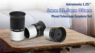 Astromania 125Inch 6mm 125mm 20mm Plossl Telescope Eyepiece Set [upl. by Nymsaj]