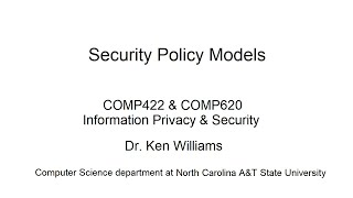 Security Policy Models [upl. by Inimak]