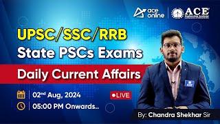 Daily Current Affairs  For Upcoming UPSCSSCRRBState PSCs Exams by Chandra Shekhar Sir [upl. by Akimas769]