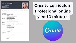 Crear curriculum vitae 2024 en Canva [upl. by Ayahc]