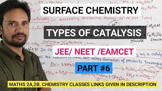 TYPES OF CATALYSIS SURFACE CHEMISTRY CLASS 12  TYPES OF CATALYSIS JEE NEET EAMCET [upl. by Hylton568]