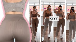 AIMN RIBBED SEAMLESS LEGGINGS TRY ON HAUL  REVIEW  Janice Eadie [upl. by Anailuj427]