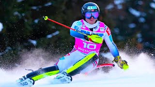 FIS Alpine Ski World Cup  Mens Slalom Run 1  Wengen SUI  2024 [upl. by Aicilf]