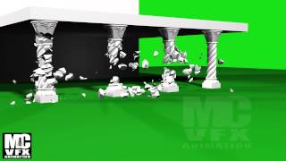 Pillar Break Green Screen  MC VFX [upl. by Eryt35]