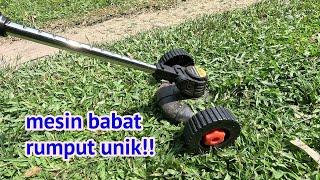 praktis tanpa kabel tinggal dorong  mesin babat rumput cordless grass trimmer KEELAT 388VF 20V [upl. by Mendelsohn828]