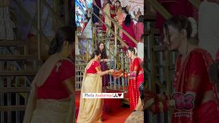 Sherlyn Chopra takes aashirwad from Rani Mukherjee at the Maa Durga Pandal❤️ [upl. by Fabian]