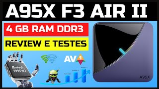 A95X F3 AIR II 2  04 RAM 32 ROM AMLOGIC S905W2  ANDROID 11  REVIEW E TESTES [upl. by Agueda761]