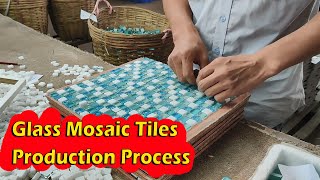 Glass Mosaic Tiles Procution Process production mosaictile factory glassmosaictiles [upl. by Elgna]