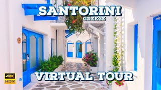 Santorini Greece 🇬🇷  Summer Walk  4K HDR Walking Tour ▶85min [upl. by Ynattyrb]