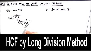 How to find the HCF by Long Division  hcf using division method  HCF GCF by long division [upl. by Annayrb]