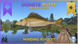 DONETS RUFFE TROPHY SPOT The Winding Rivulet River  Russian Fishing 4 [upl. by Auhsot554]