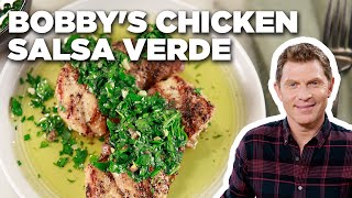 Bobby Flays Chicken Salsa Verde Recipe  Food Network [upl. by Oranneg417]