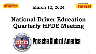 PCA HPDE Quarterly Leadership Webinar  March 12 2024 [upl. by Pich]