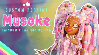 Custom Repaint Musoke the Decora Kei Cutie  Rainbow JFashion Pride Collab [upl. by Lilak]