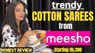 Huge MEESHO Saree Haul  Trending amp Affordable Cotton Sarees under Rs500  Vaishali’s World [upl. by Roon]