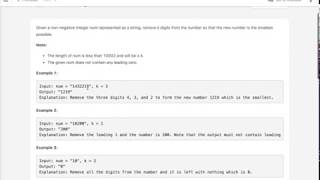 Remove K digits Without Stack  Leetcode  May Challenge [upl. by Rachelle]