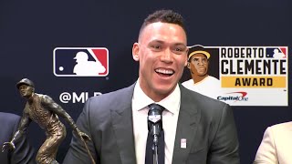 AARON JUDGE an honorable Roberto Clemente Award 2023 recipient [upl. by Arimat187]