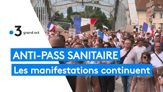 Manifestation  les antipass sanitaire maintiennent la pression dans les rues alsaciennes [upl. by Aikram]